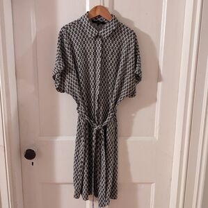 Black and white button up dress